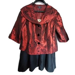 Dress Barn Polyester Rustic Red and Black Skirt Se